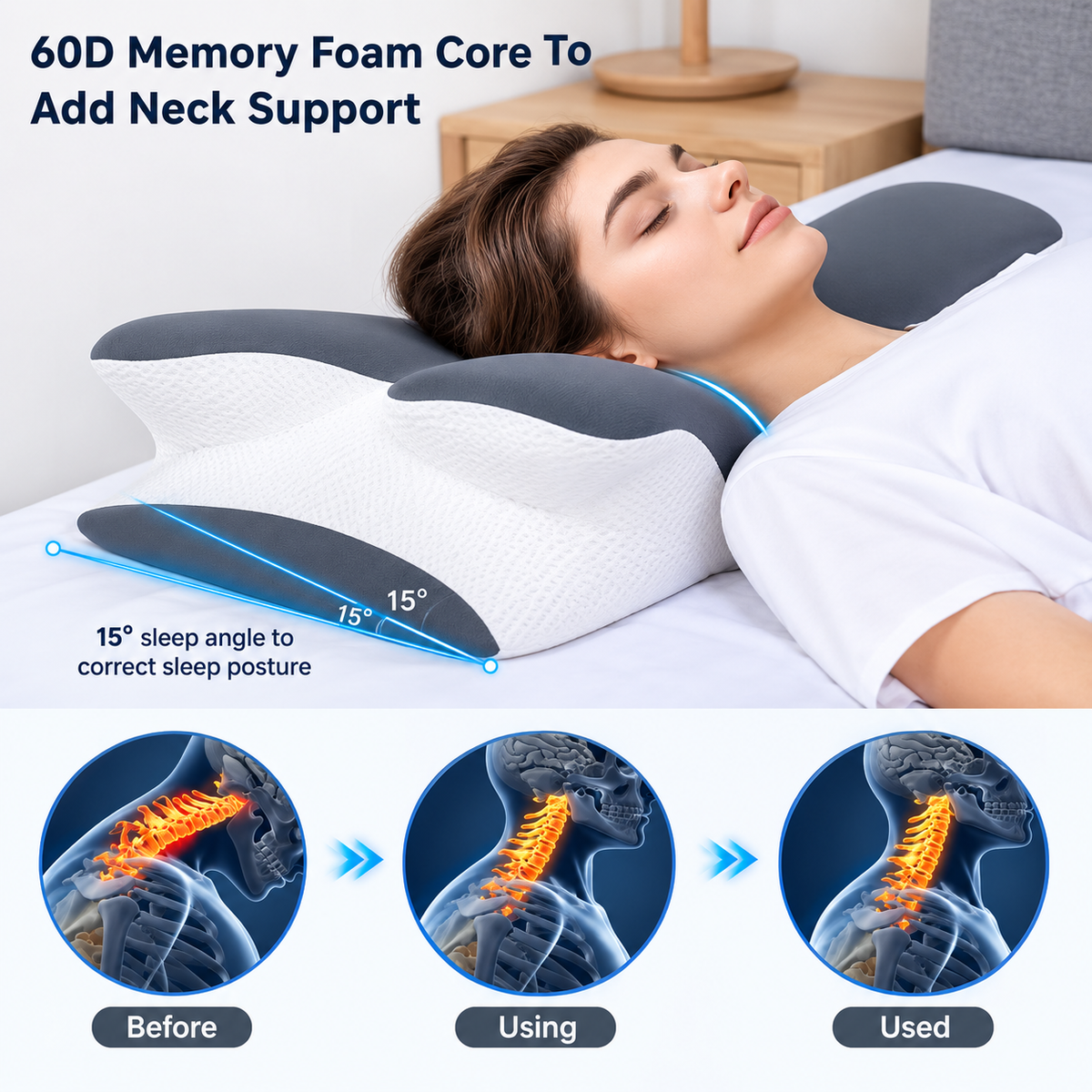 SmileVera® DreamRest Ergonomic Alignment Pillow